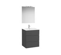 Victoria-n pack (meuble+lavabo+miroir+applique) 3 tiroirs droite 600 mm onyx - ROCA A852110531