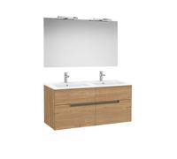 Victoria-n pack (meuble+lavabo+miroir+appliques) 4 tiroirs 1200 mm noyer - ROCA A852109517