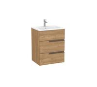 Victoria-n unik (meuble+lavabo) 3 tiroirs droite 600 mm noyer - ROCA A852100517