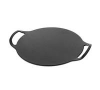 Victoria Plaque à Griller en Fonte Naturelle, Induction Poêle à Pizza, 38cm avec Poignées, Feu, Barbecue, Four, Comal Pré-assaisonnée pour Créer Antiadhésif sans Toxicité et sans PTFE