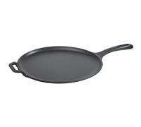 VICTORIA Poêle à Griller Comal en Fonte Émaillée à Induction 30cm pour Pizza, Omelettes, Feu, Barbecue, Four, Vitrocéramique, Cast Iron Skillet sans Toxicité et sans PTFE