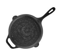 VICTORIA Poêle en Fonte Émaillée 25cm Day of the Dead La Catrina, pour Barbecue, Four, Plaque Induction, Gaz, Cast Iron Skillet Cured sans Toxicité, sans PFOA