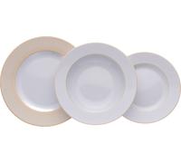 Victoria, service d'assiettes, 18 p., Aurum, porcelaine Leander