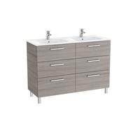 Victoria unik meuble 6 tiroirs + lavabo double 1200mm city oak - ROCA A851601402