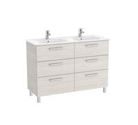 Victoria unik meuble 6 tiroirs + lavabo double 1200mm frêne nordic - ROCA A851601434