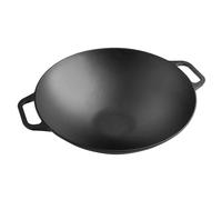 VICTORIA Wok en Fonte Naturelle Induction 35,5cm, Convient pour le Feu, le Barbecue, le Four, la Plaque Vitrocéramique, le Gaz, Cast Iron Skillet Cured sans Toxicité, sans PTFE ni PFOA