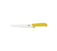 Victorinox 5.5508.22 Couteau Saigner/Découper, Lame 22 Cm Inox, Dos Droit, Manche Fibrox Jaune.