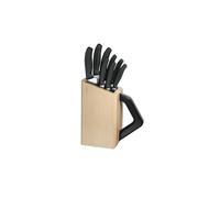 Victorinox 6.7173.8 Bloc De Cuisine « Universel » En Bois (Intérieur Lanières Nylon), 8 Pièces Inox, Manche Polypropylène Noir