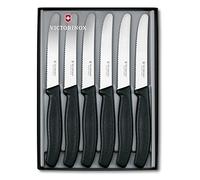 Victorinox 6.7333.6G Coffret de 6 Couteaux Table Swiss Classic Manche Noir Acier 18/10