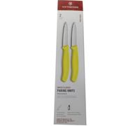 Ensemble de couteaux SWISS CLASSIC 8 cm, lot de 2 pièces, jaune, plastique, Victorinox