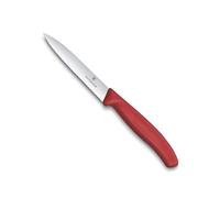 Couteau d'office SWISS CLASSIC 10 cm, cranté, rouge, plastique, Victorinox