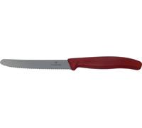 Victorinox Couteau à saucisse/tomate Swiss Classic dentelé 11 cm Rouge
