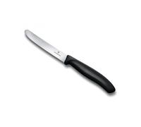 Victorinox 6.7833.6 Boîte De 6 Couteaux De Table/Tomates, Lame Crantée 11 Cm Inox, Bout Rond, Manche Polypropylène Noir.