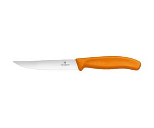 Victorinox 6.7936.12L9 Couteau à Steak/à Pizza avec Tranchant denté, Acier Inoxydable, Orange, 30 x 5 x 5 cm