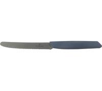 Couteau de cuisine Swiss Modern Cornflower Blue 11 cm - dentelé avec pointe arrondie - Victorinox