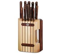 Victorinox Bloc à Couteaux Wood, 11 Pièces, avec Couteaux de Cuisine | Set de 11 couteaux en acier inoxydable et manches en érable, idéal pour professionnels et cuisine à domicile, Swiss Made