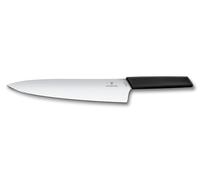 Victorinox Couteau à Découper Swiss Modern pour la Viande, Lame Droite, Lame en Acier Inoxydable 25 cm de Long, Manche Synthétique Ergonomique, Noir