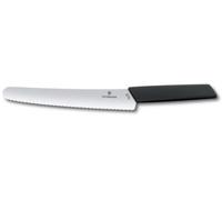 Victorinox Couteau à pâtisserie Swiss Modern Lame ondulée 22 cm acier inoxydable Noir