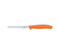 Victorinox Couteau à saucisse/tomate Swiss Classic dentelé 11 cm Orange