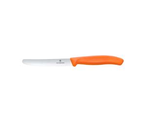 Victorinox Couteau à saucisse/tomate Swiss Classic dentelé 11 cm Orange