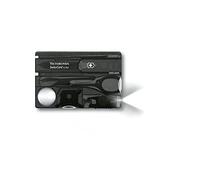Victorinox Couteau Suisse, Swiss Card Lite, 13 Fonctions, Outil Multifonction avec Lame Pointue, Tournevis 5 mm, Ciseaux, Noir Transparent