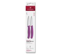 Victorinox Ensemble de couteaux SWISS CLASSIC 8 cm, lame droite et dentelée, pointus, set de 2 pc, violet, plastique, Victori