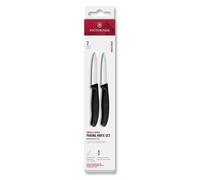 Victorinox Ensemble de couteaux SWISS CLASSIC 8 cm, lame lisse et dentelée, pointus, set de 2 pc, noir, plastique, Victorino