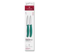 Victorinox Ensemble de couteaux SWISS CLASSIC 8 cm, tranchant droit et dentelé, pointus, set de 2 pc, vert, plastique, Victorin