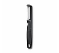 Victorinox Éplucheur Iota, Éplucheur pour Légumes, Fruits, Lame Droite, Double Tranchant, Extra Aiguisé, Swiss Made, Noir