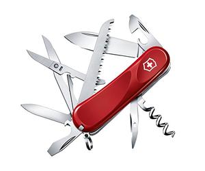 Victorinox Evolution 17 Couteau de Poche Suisse, Léger, Multitool, 15 Fonctions, Tire Bouchon, Lame, Ergonmic, Rouge