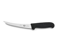 Victorinox Fibrox Couteau à désosser, Couteau de cuisine tranchant pour viande et poisson, 15 cm, Lame incurvée, Flexible, Inox, Noir