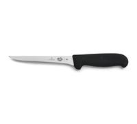 Victorinox Fibrox Couteau à désosser, Couteau de cuisine tranchant pour viande et volaille, 15 cm, Lame lisse, Rigide, Inox, Noir