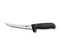 Victorinox Fibrox Safety Grip Couteau de Cuisine/Couteau à Désosser, Lame Étroite et Courbée, Lame de 12 Cm