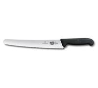 Victorinox Fibrox Scie à pâtisserie avec lame dentelée, long couteau de cuisine pour gâteaux et pâtisseries, 26 cm, tranchant, adapté au HACCP, antidérapant, noir