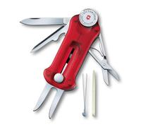Victorinox Golf Tool, Couteau de Poche Suisse, Multifonction, 10 Fonctions, Marque Balle, Relève Pitch, Rouge Transparent