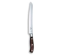 Victorinox Grand Maître, Couteau à pain et à pâtisserie professionnel, Lame extra-tranchante, tranchant cranté, 23 cm, Manche en bois noble, Acier inoxydable, brun