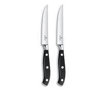 Victorinox Grand Maître Lot de Couteaux à Steak dans une Boîte Cadeau, 2 Pièces, Tranchant Denté, Noir