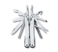 Victorinox Outil Multifonction Swiss Tool Spirit X, 24 Fonctions, Outil Multifonction avec Lame Blocable et Pince à Bec, y c. Étui en Cuir, Argent