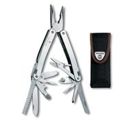 VICTORINOX Outil Multifonction Swiss Tool Spirit X, 24 Fonctions, Outil Multifonction avec Lame Blocable et Pince à Bec, y c. Étui-Ceinture Nylon, Argent