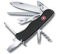 Victorinox, Outrider, Couteau de Poche Suisse, Multifonction, Léger, 14 Fonctions, Grande lame, Ouvre-boîtes, Tournevis 3 mm, Blocable, Noir