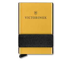 Victorinox Portefeuille Smart Card, Portefeuille 2 en 1 avec Outils Pratiques, 10 Fonctions, Swiss Made, Porte-Cartes, y c. Bande Élastique pour Billets et Reçus, Or Exquis