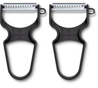 Victorinox Rapid Éplucheur à Fruits et Légumes à Bord Dentelé, Noir (Lot de 2)