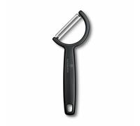 Victorinox Rho, Éplucheur pour Légumes, Fruits, Bord Droit, Tranchant Unique, Extra Aiguisé, Swiss Made, Noir