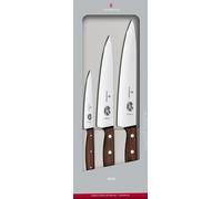 Victorinox Wood Jeu de 3 Couteaux à Découper, Manche en Bois, Couteau d’Office, Couteaux à Découper, Inoxydable