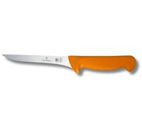 Victorinox Swibo Couteau de Cuisine/Désossage, Lame de 16 Cm, Tranchant Droit, Lame Courbée et Étroite, Jaune