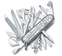 Victorinox Swiss Army Knife Swiss Champ Multitool, 33 Fonctions, Argent | Couteau de poche polyvalent avec pince, ciseaux et scie. Idéal pour camping et randonnée, 91 mm, Swiss Made