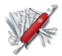 Victorinox Swiss Army Knife Swiss Champ - Multitool 33 Fonctions - Rouge | Couteau de poche de 91 mm avec lame, ciseaux, pince et scie. Idéal pour le camping et le bricolage. Fabriqué en Suisse