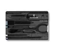 VICTORINOX Swiss Card Classic, Porte-Cartes Multifonction, Couteau de Poche au Format Carte de Crédit, 10 Fonctions, Lame Pointue, Ciseaux, Noir
