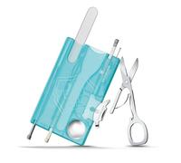 Victorinox Swiss Card Soins des Ongles, Multitool de Poche Suisse, Taille de La Carte de Crédit, 13 Fonctions, Lime à Ongles, Ciseaux, Blue Clair Transparent