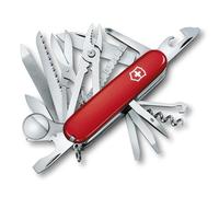 Victorinox Swiss Champ Couteau de Poche Suisse, Léger, Multitool, 33 Fonctions, Lame, Ciseaux, Tire Bouchon, Rouge